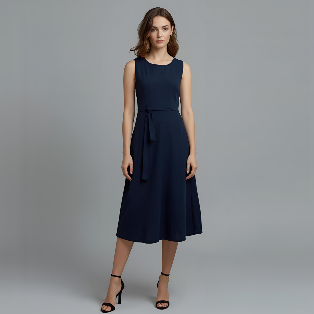 ELARA | Sleeveless Long Blue Dress