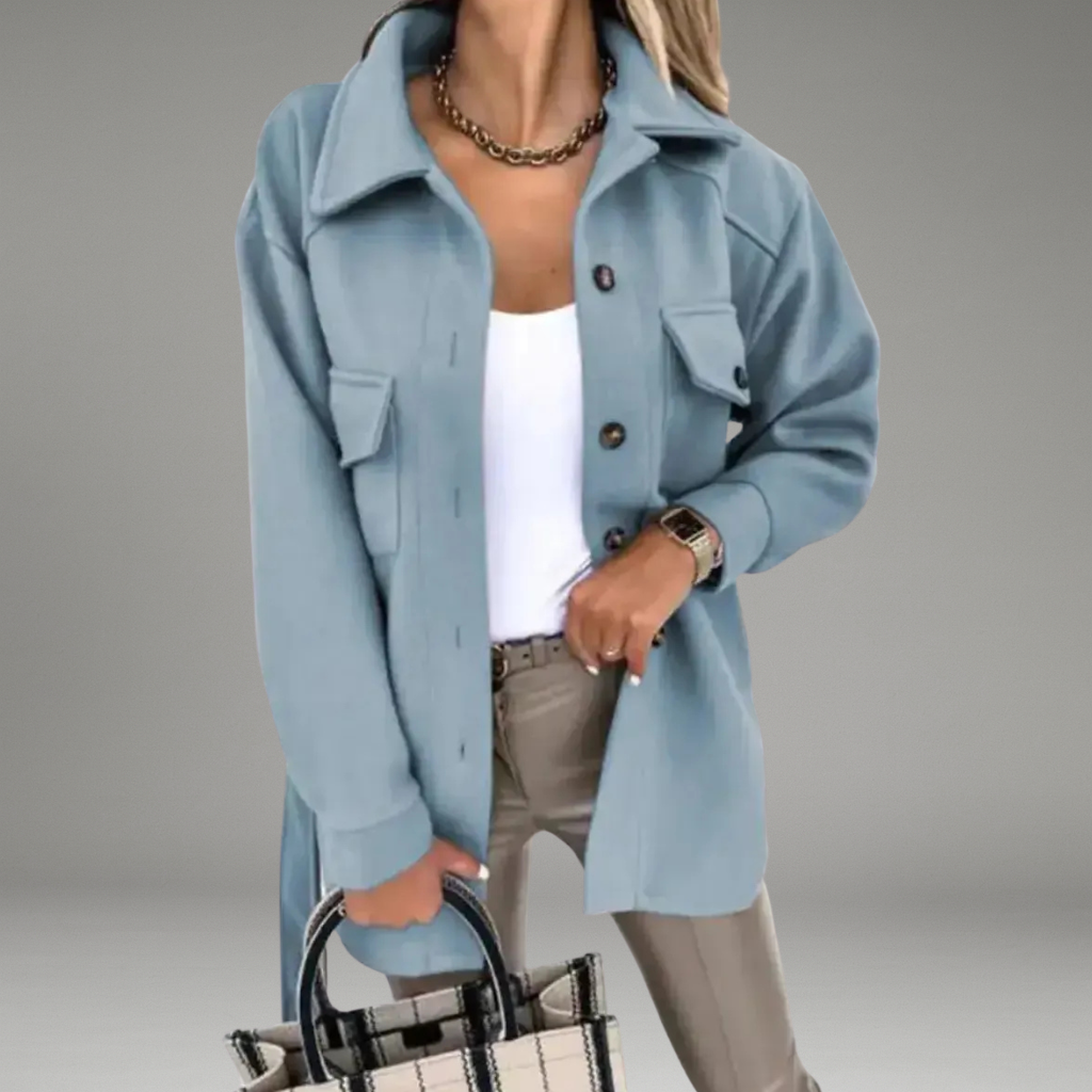 Women’s Autumn Jacket with Front  button and Side Pockets