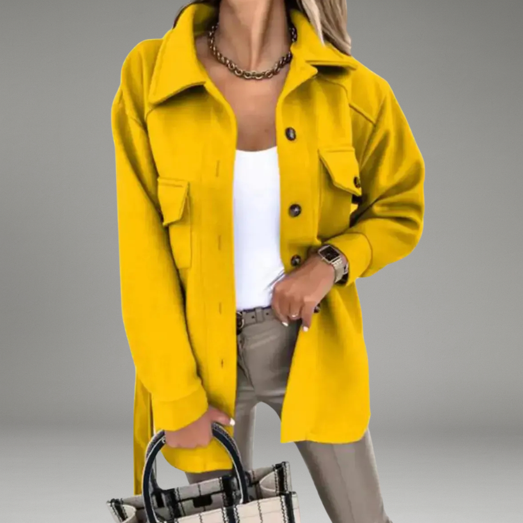 Women’s Autumn Jacket with Front  button and Side Pockets