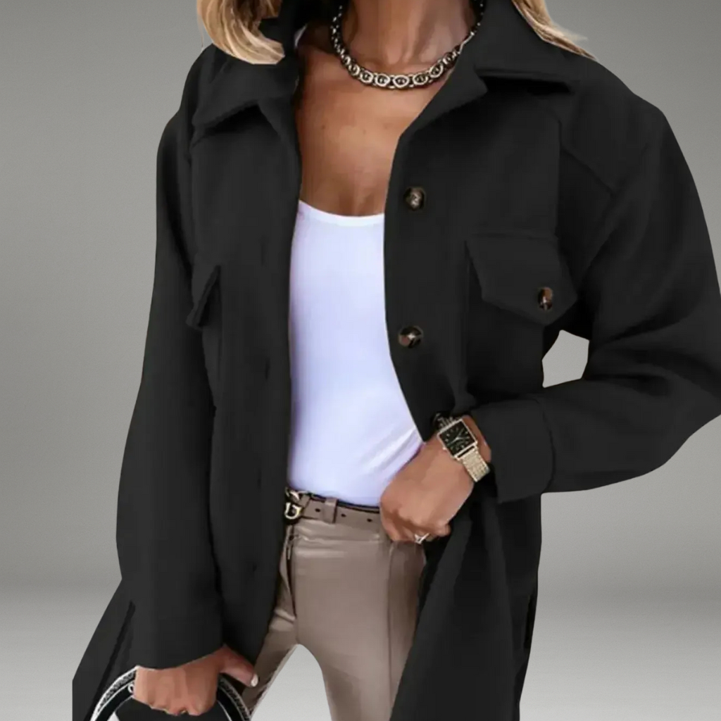 Women’s Autumn Jacket with Front  button and Side Pockets