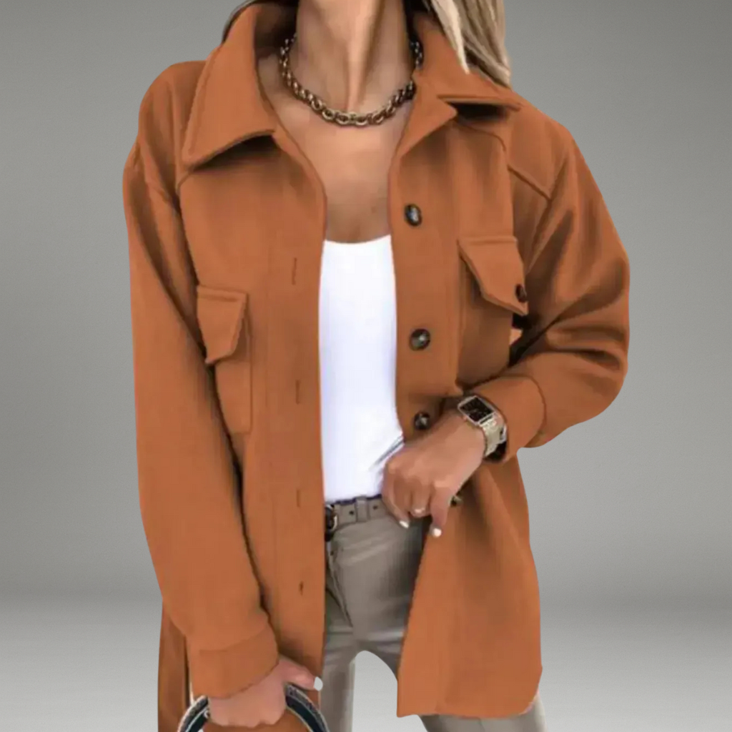 Women’s Autumn Jacket with Front  button and Side Pockets