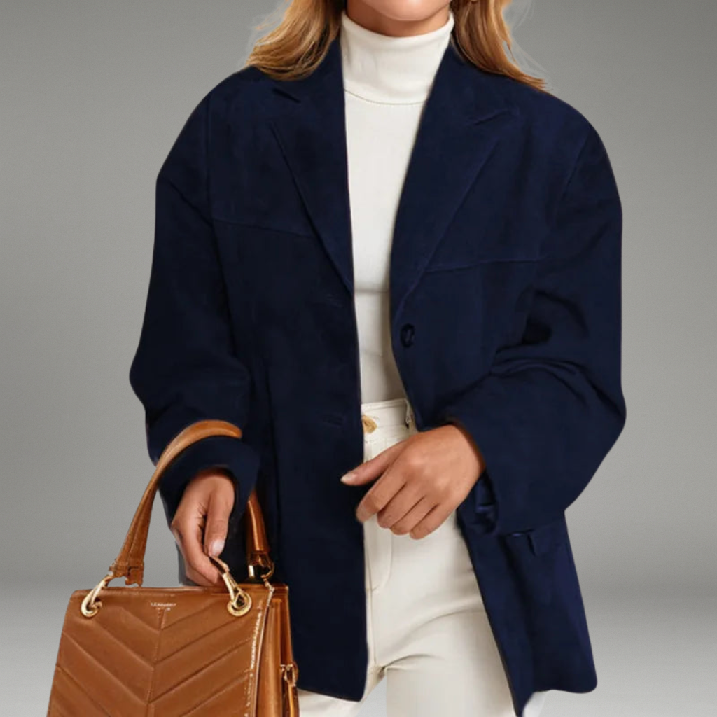 Women’s Blazer with Lapel Collar and Double Button Closure