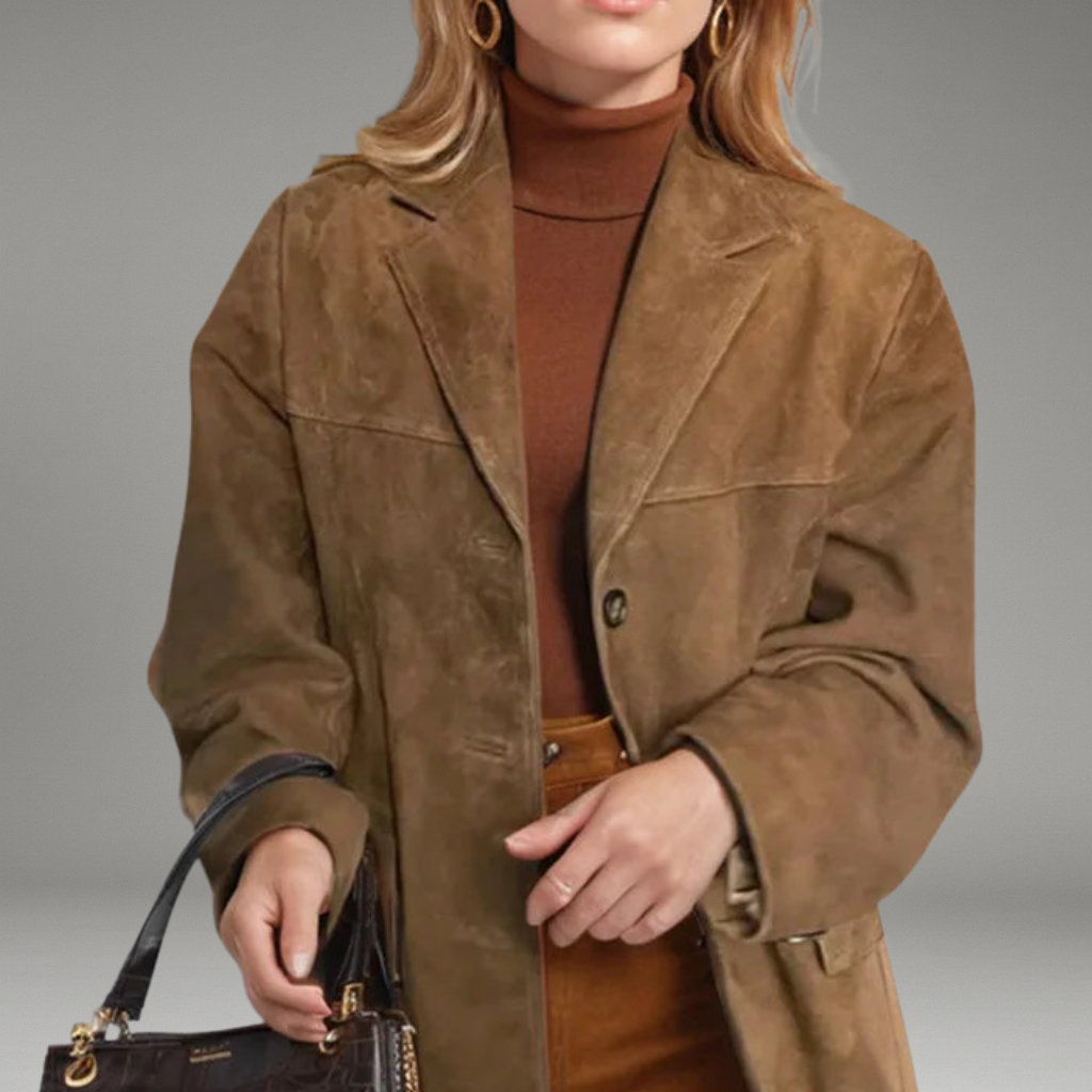 Women’s Blazer with Lapel Collar and Double Button Closure