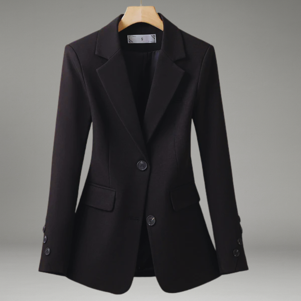 Women’s Blazer with Notched Lapels and Button Closure