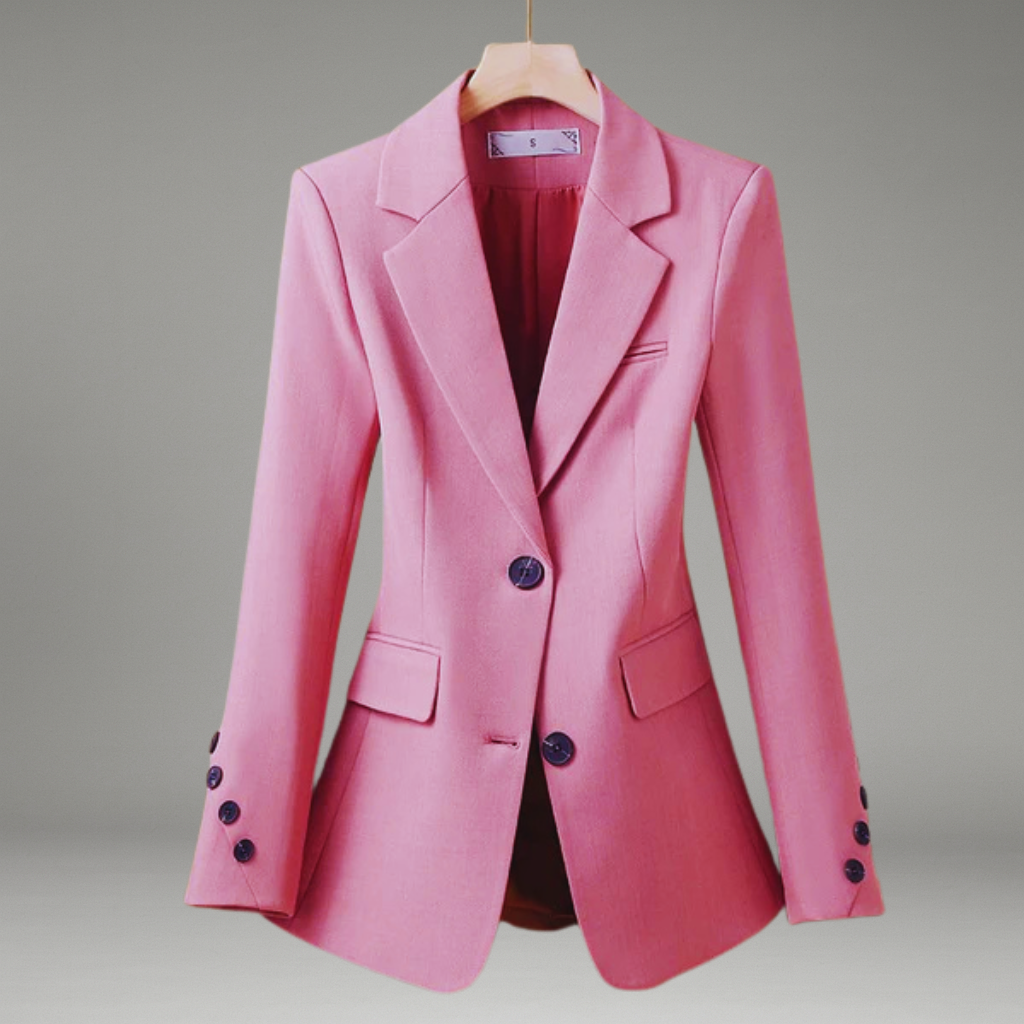 Women’s Blazer with Notched Lapels and Button Closure