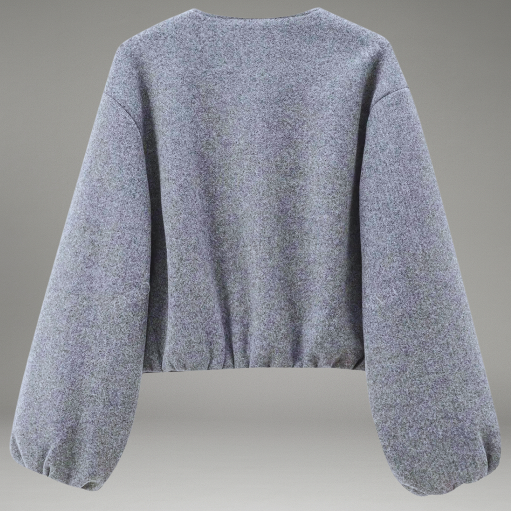 Women’s Bomber Jacket with Zipper Closure and Ribbed Trim