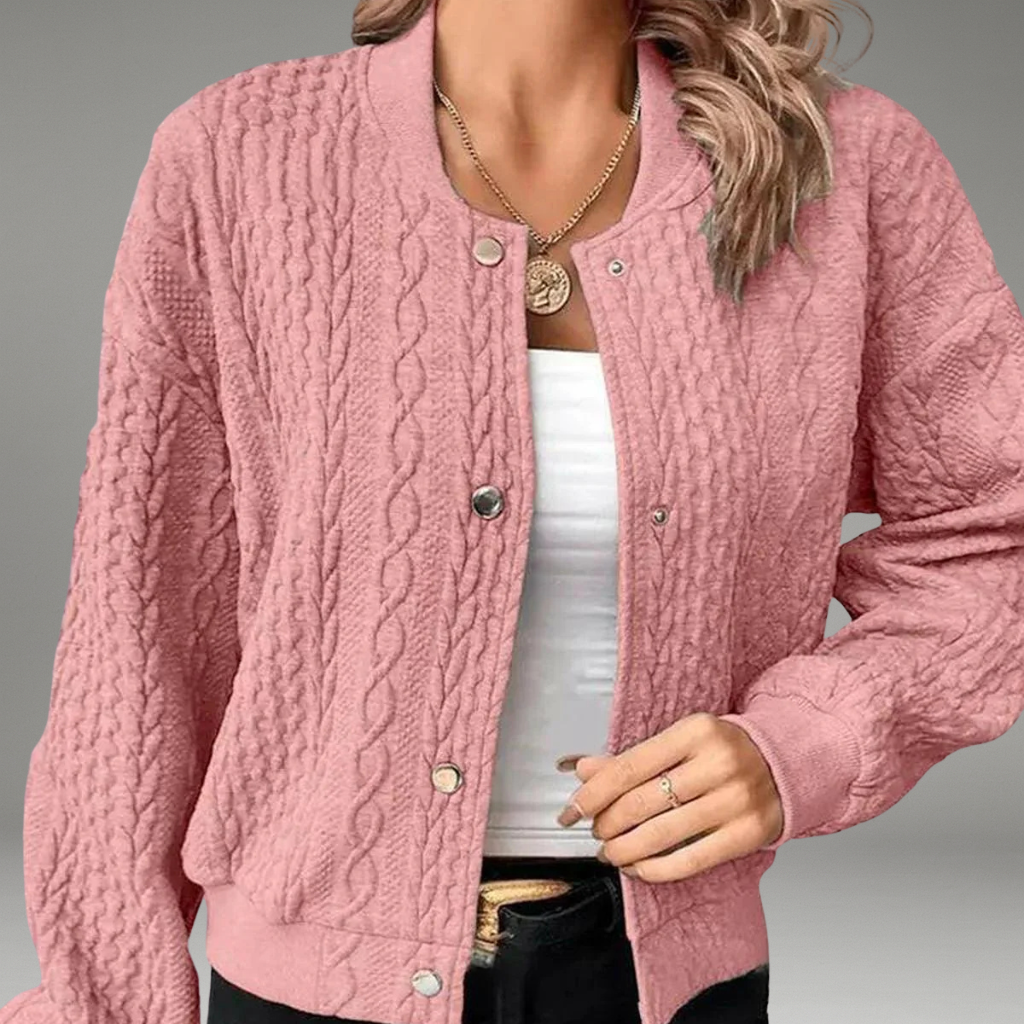 Women’s Cardigan with V-Neckline and Front Button Closure