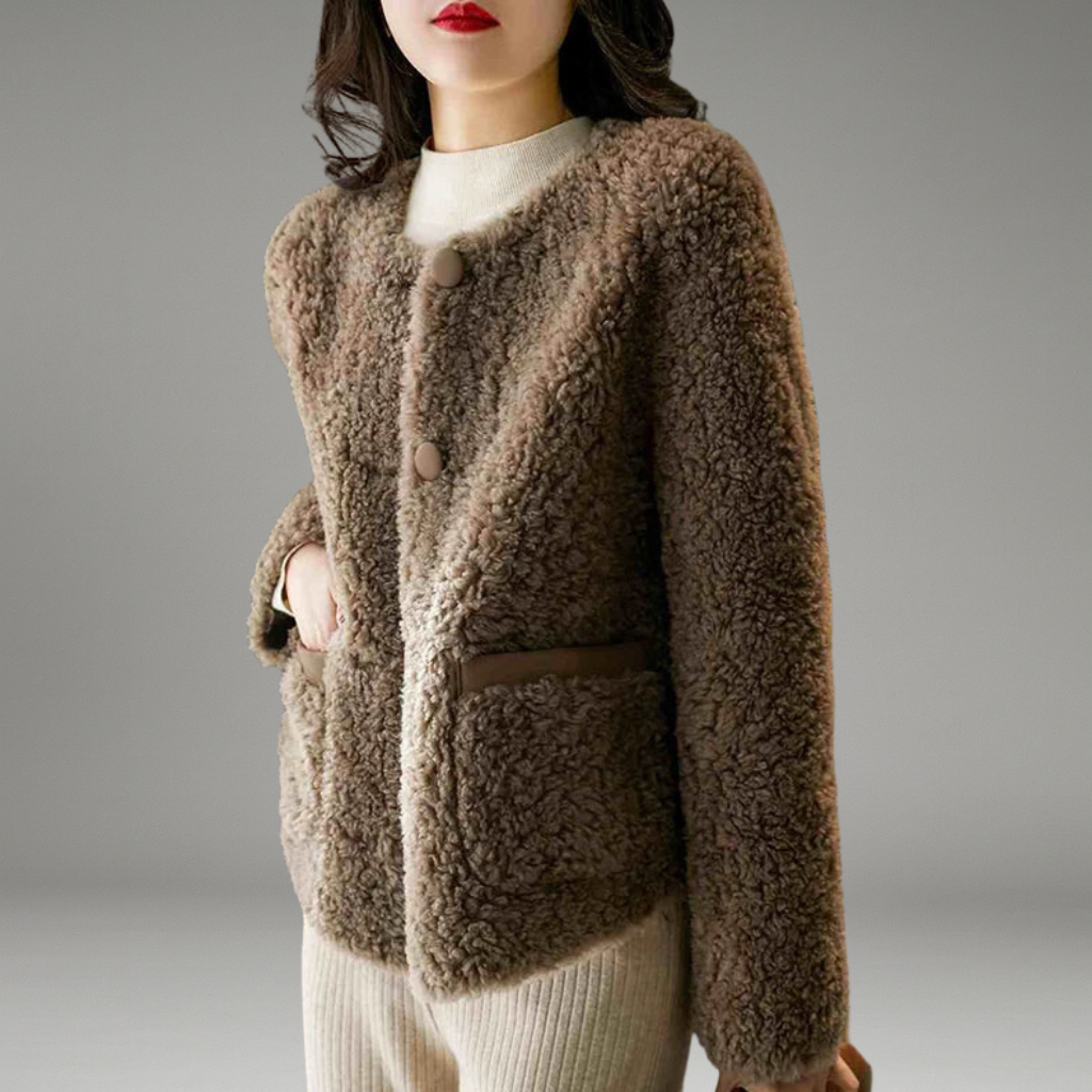 Women’s Coat with Button Closure and Side Pockets