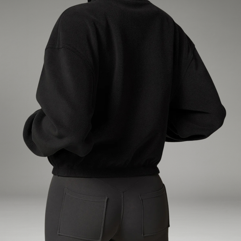 Women’s Fleece Jacket with Zip Closure and High Collar