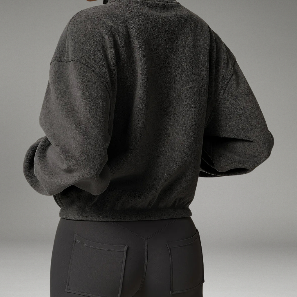 Women’s Fleece Jacket with Zip Closure and High Collar