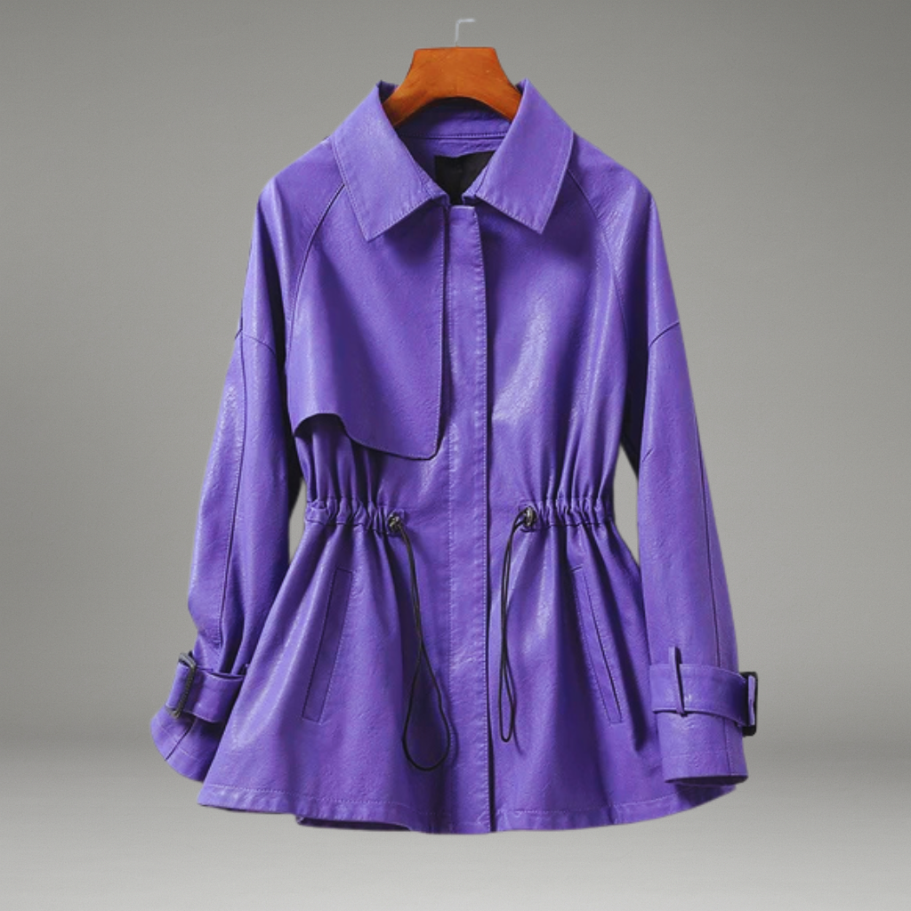 Women’s Jacket with Belted Waist and Drawstring Detail