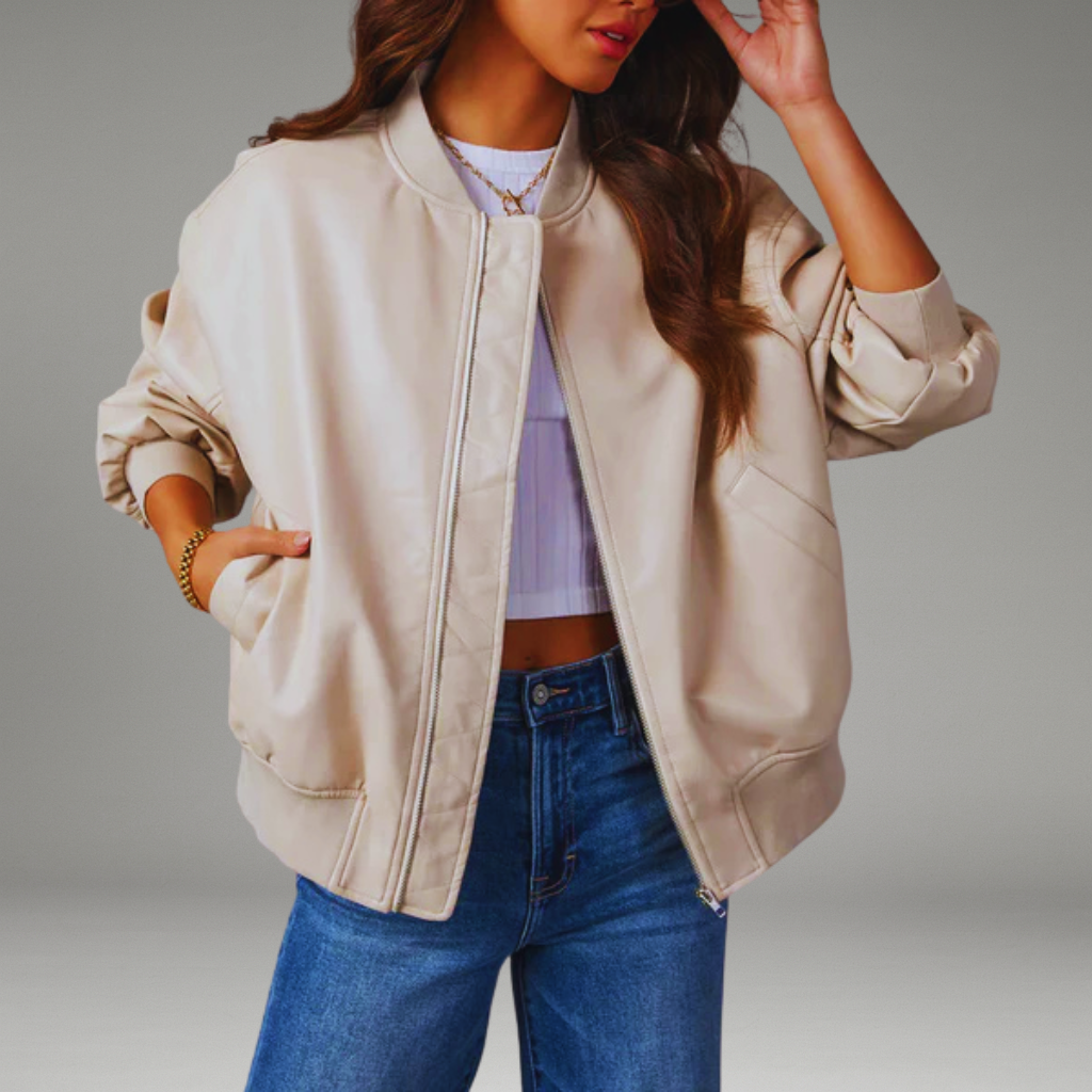 Women’s Jacket with Full Zip Closure and Quilted Interior