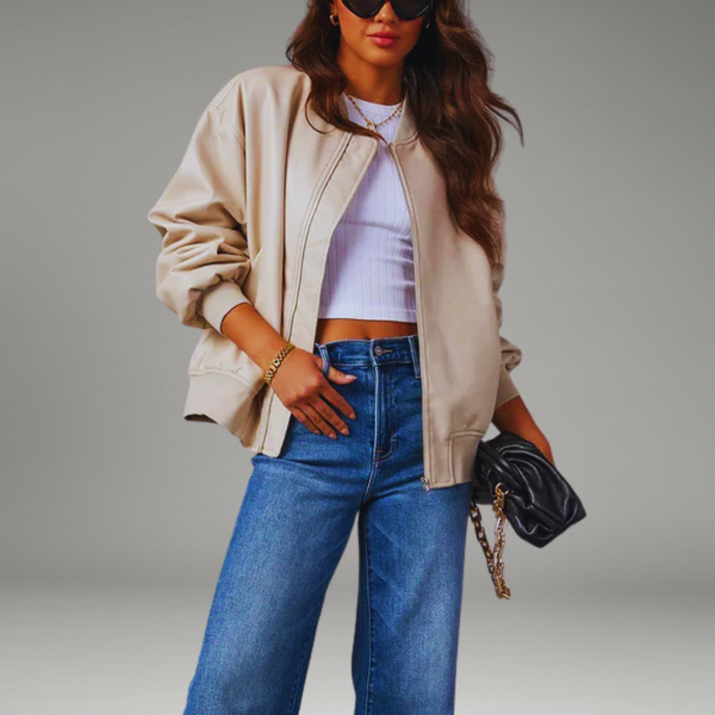 Women’s Jacket with Full Zip Closure and Quilted Interior