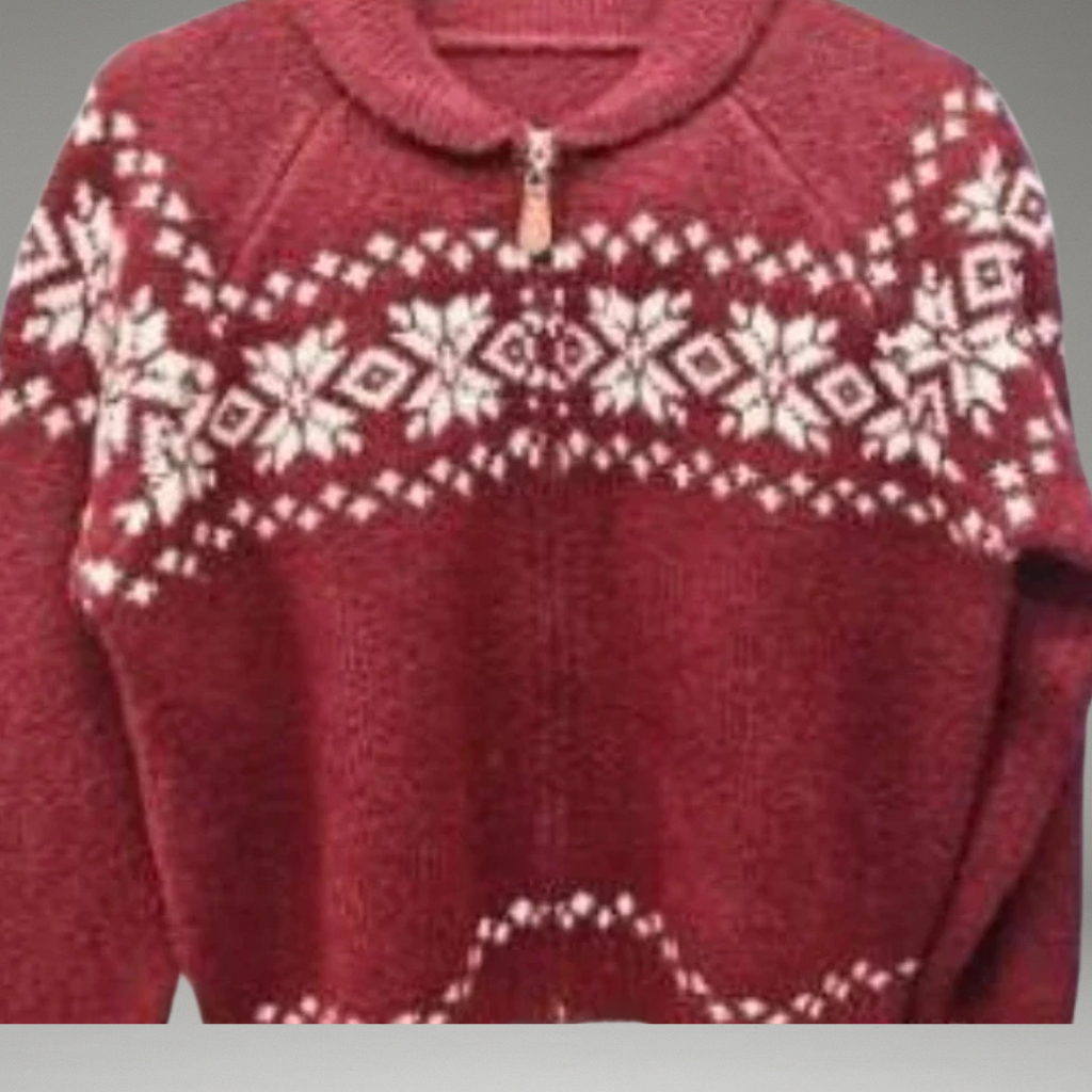 Women’s Knit Cardigan with Zipper Closure and Ribbed Hem