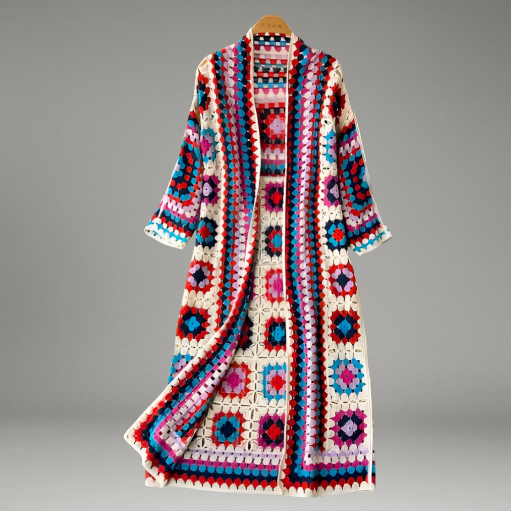 Women’s Long Cardigan with Open Front and Long Sleeves