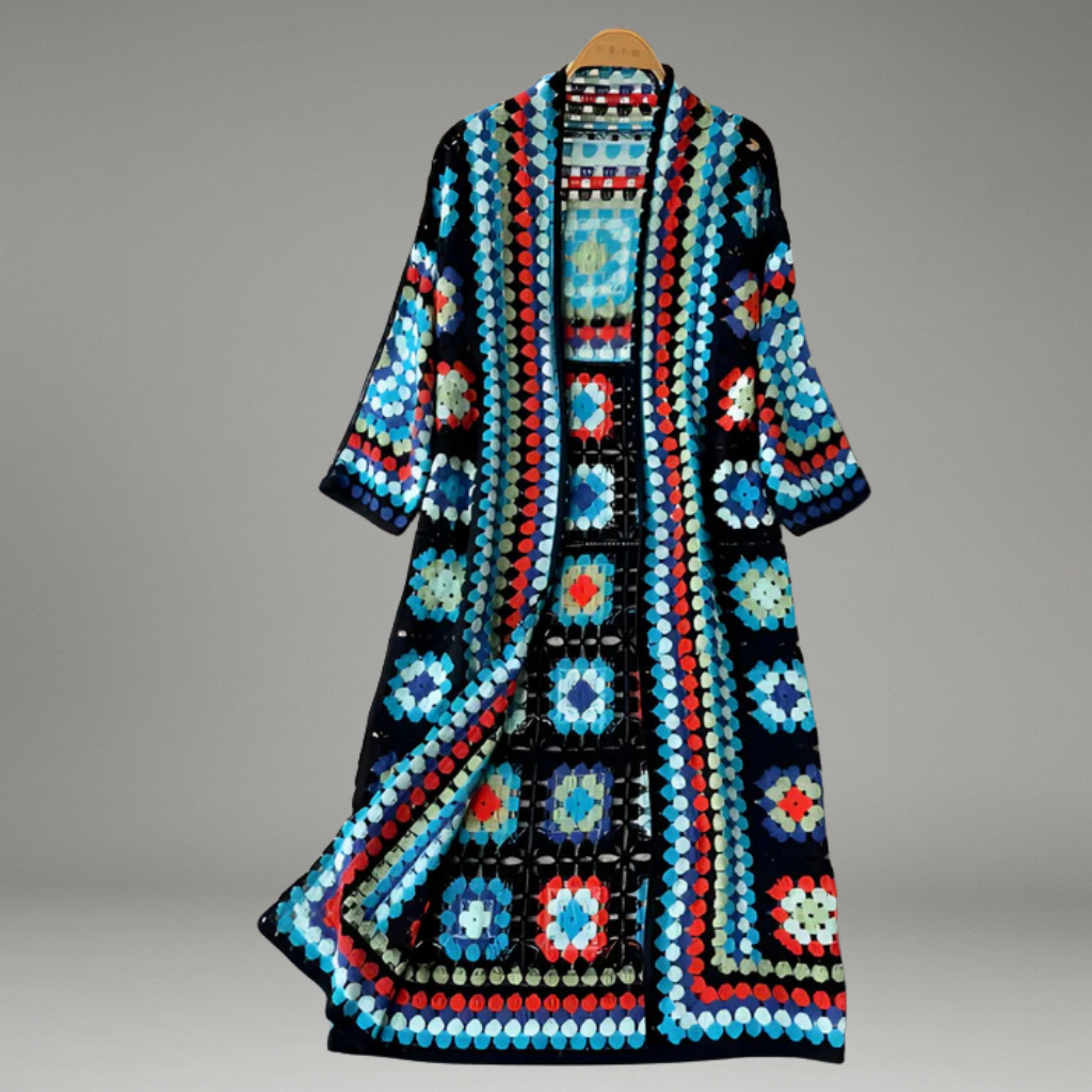 Women’s Long Cardigan with Open Front and Long Sleeves