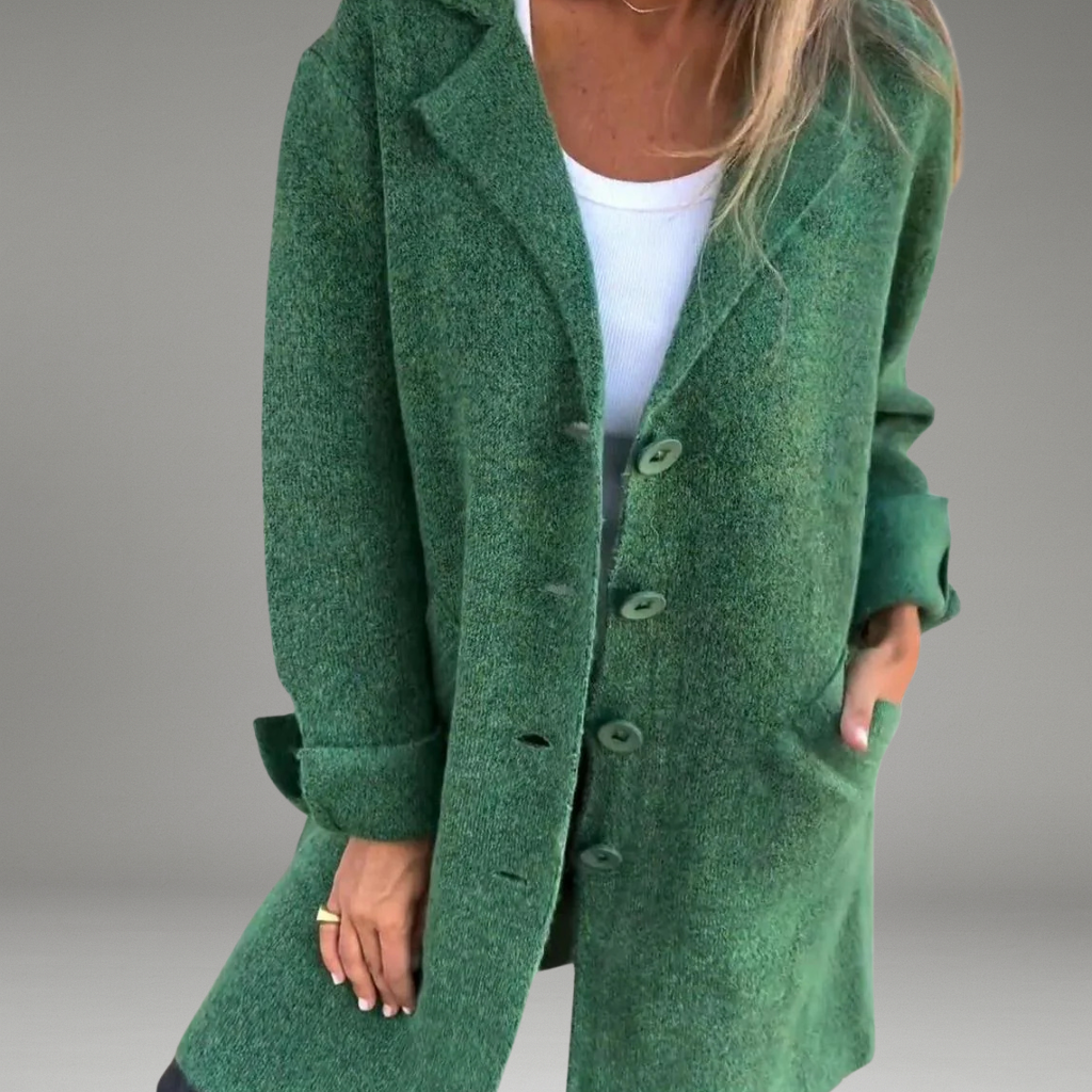 Women’s Knit Coat with Open Front and Long Sleeves