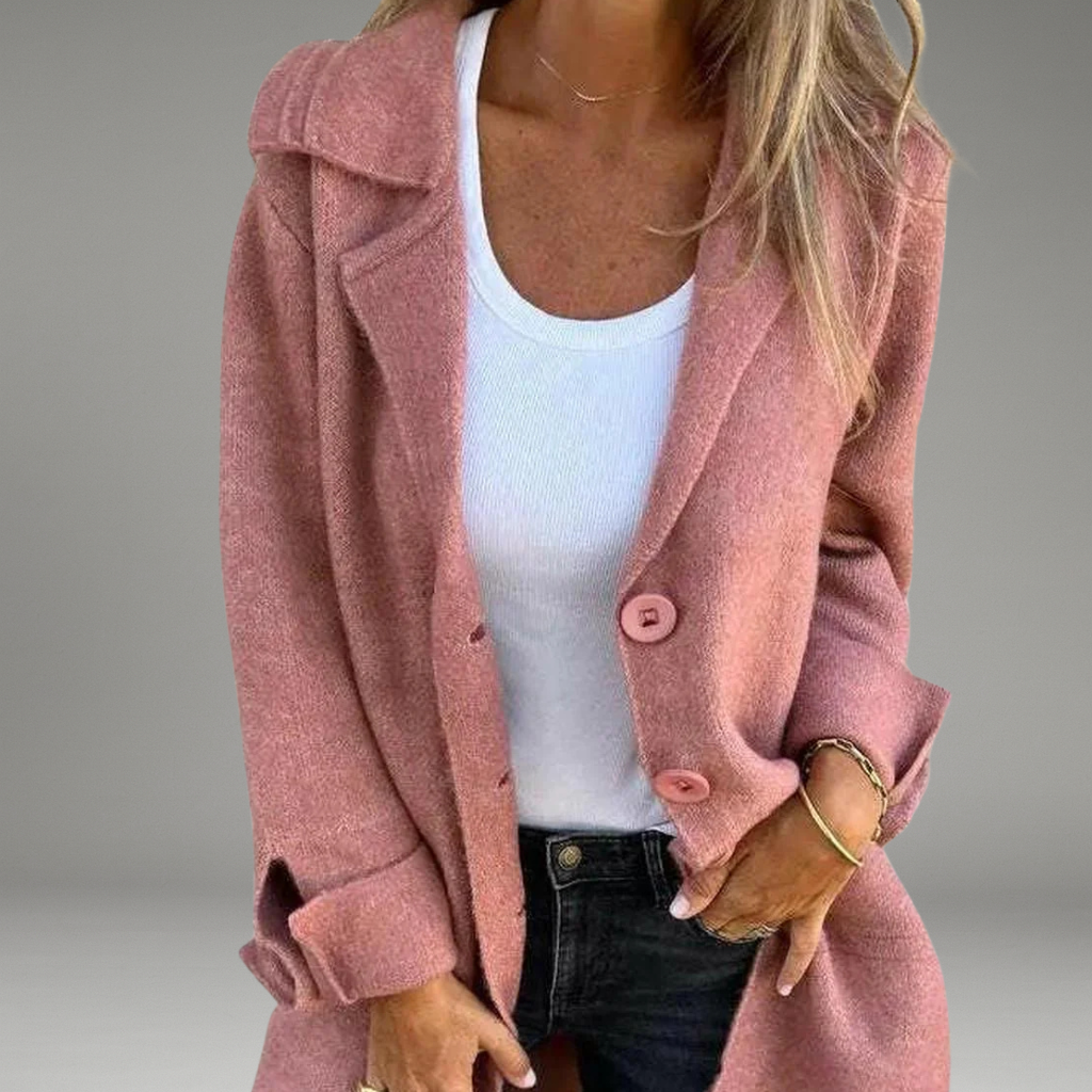Women’s Knit Coat with Open Front and Long Sleeves