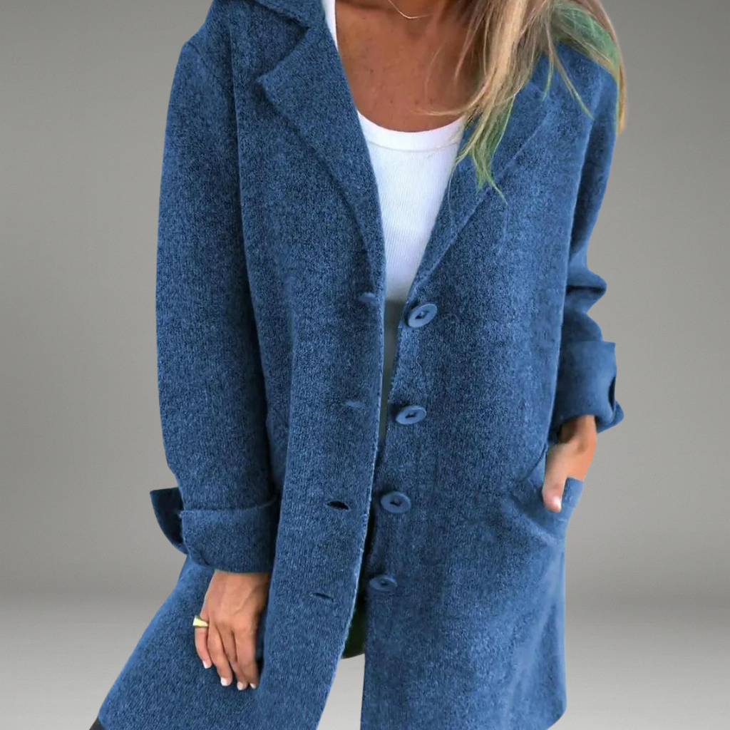 Women’s Knit Coat with Open Front and Long Sleeves