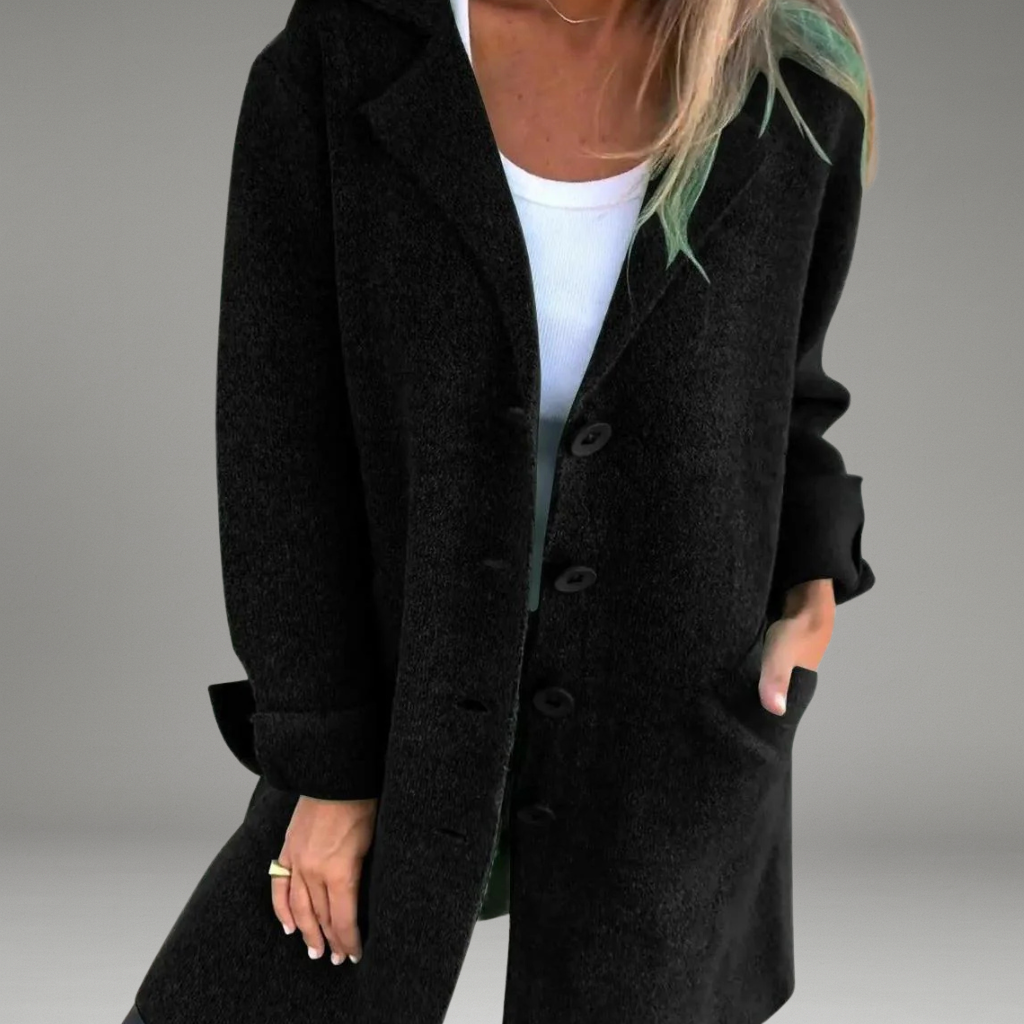 Women’s Knit Coat with Open Front and Long Sleeves