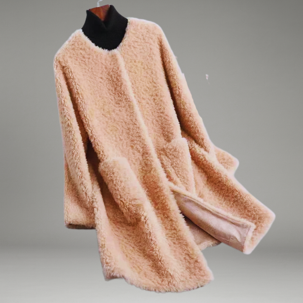 Women’s Oversized Coat with Button Cuffs and Polished Collar