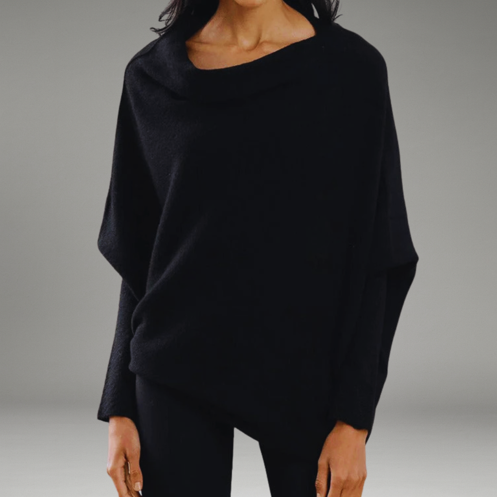 Women’s Sweater with Boat Neckline and Long Sleeves