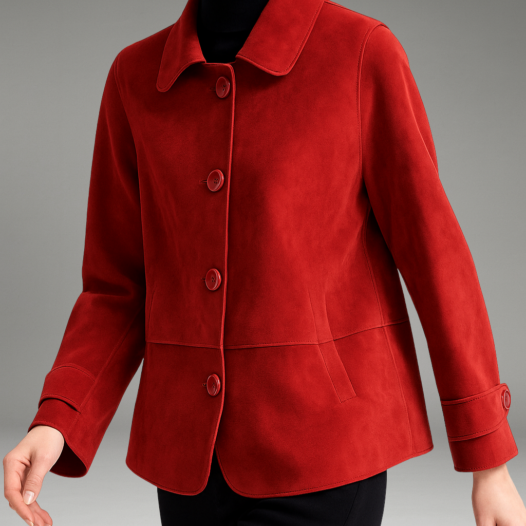 Women’s Tailored Coat with Button Closure and Short Silhouette