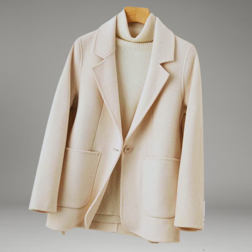 Women’s Tailored Coat with Button Closure and Side Pockets