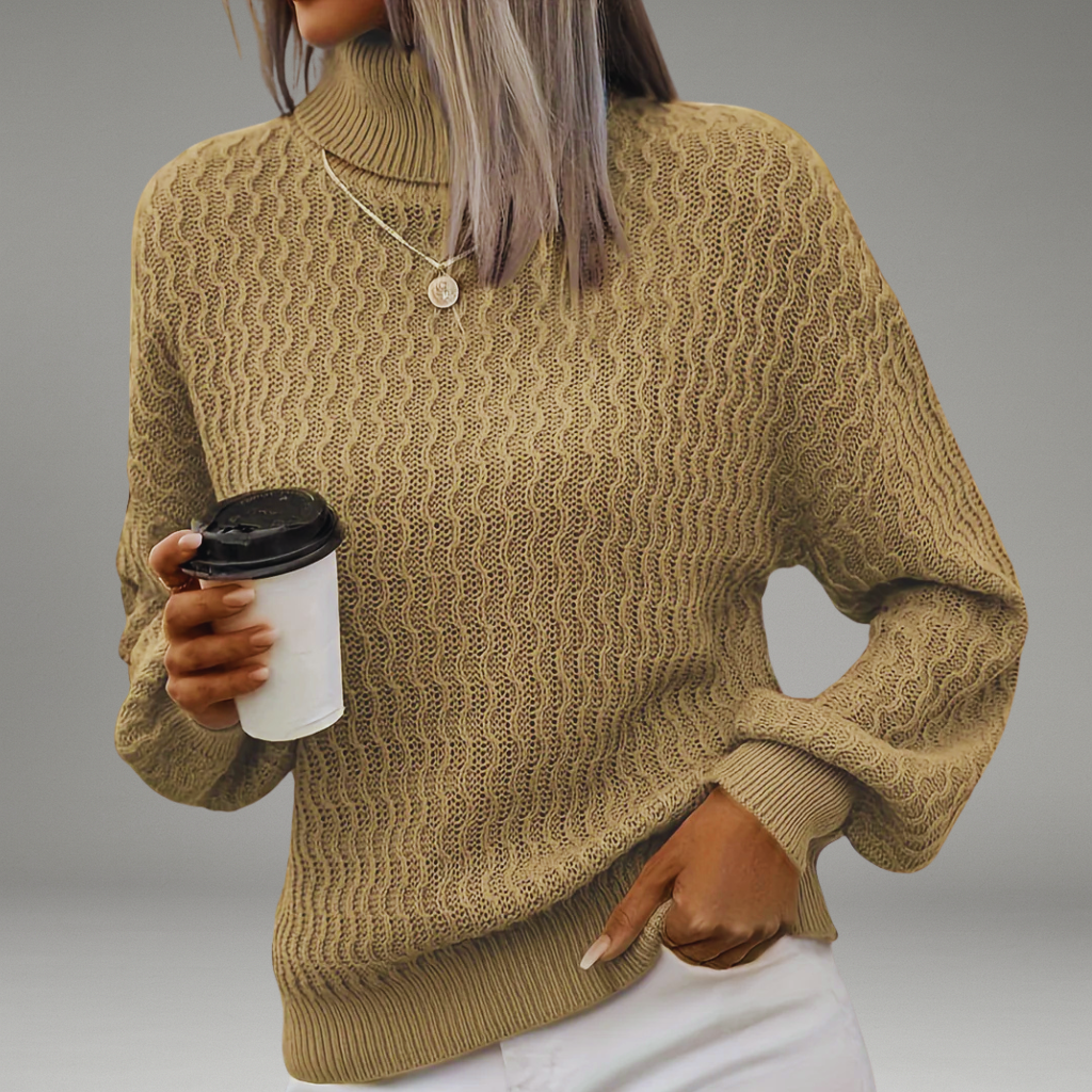 Women’s Turtleneck Sweater with High Neck and Long Sleeves