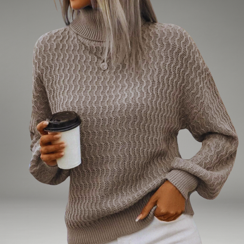Women’s Turtleneck Sweater with High Neck and Long Sleeves