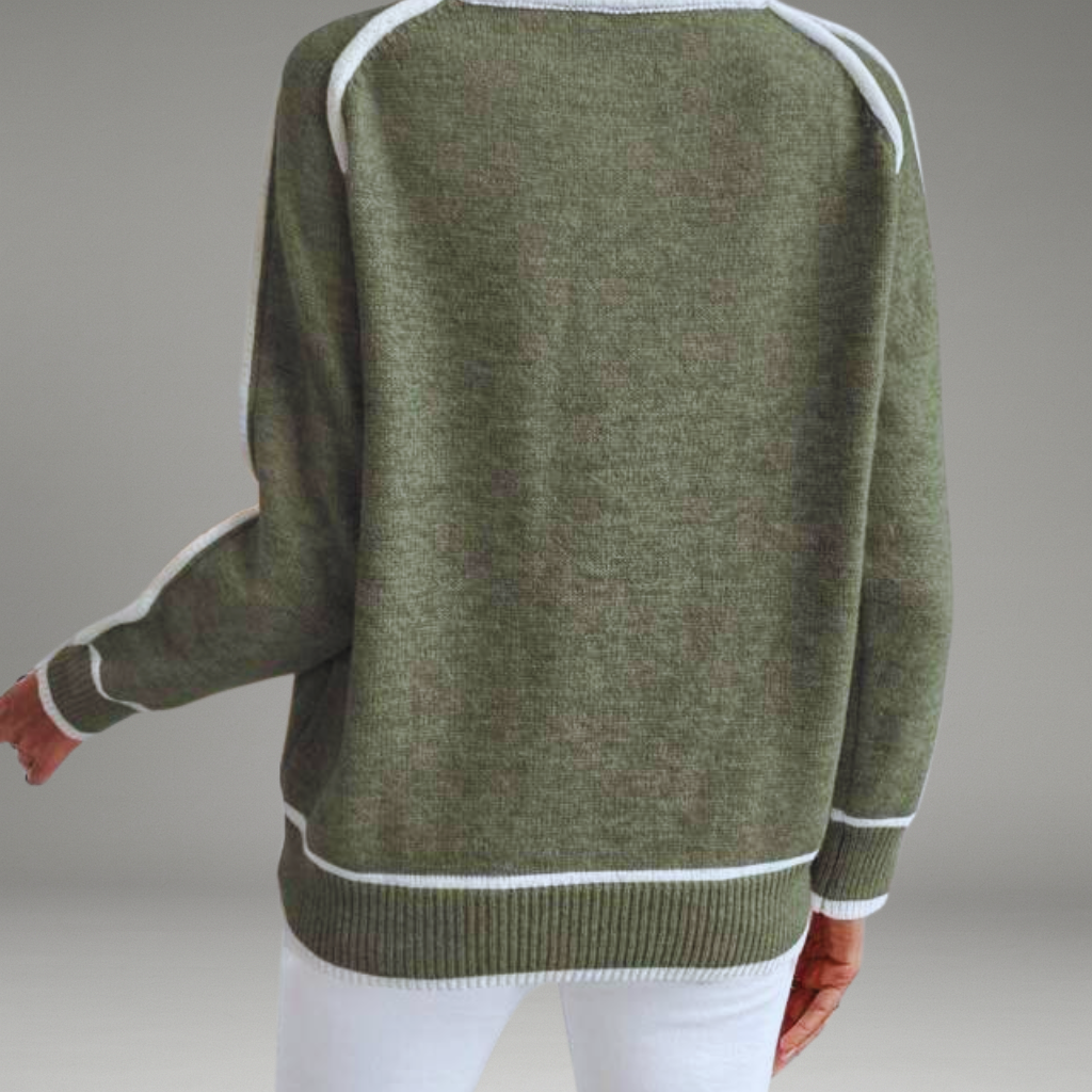 Women’s Turtleneck Sweater with Ribbed Neckline and Cropped Fit