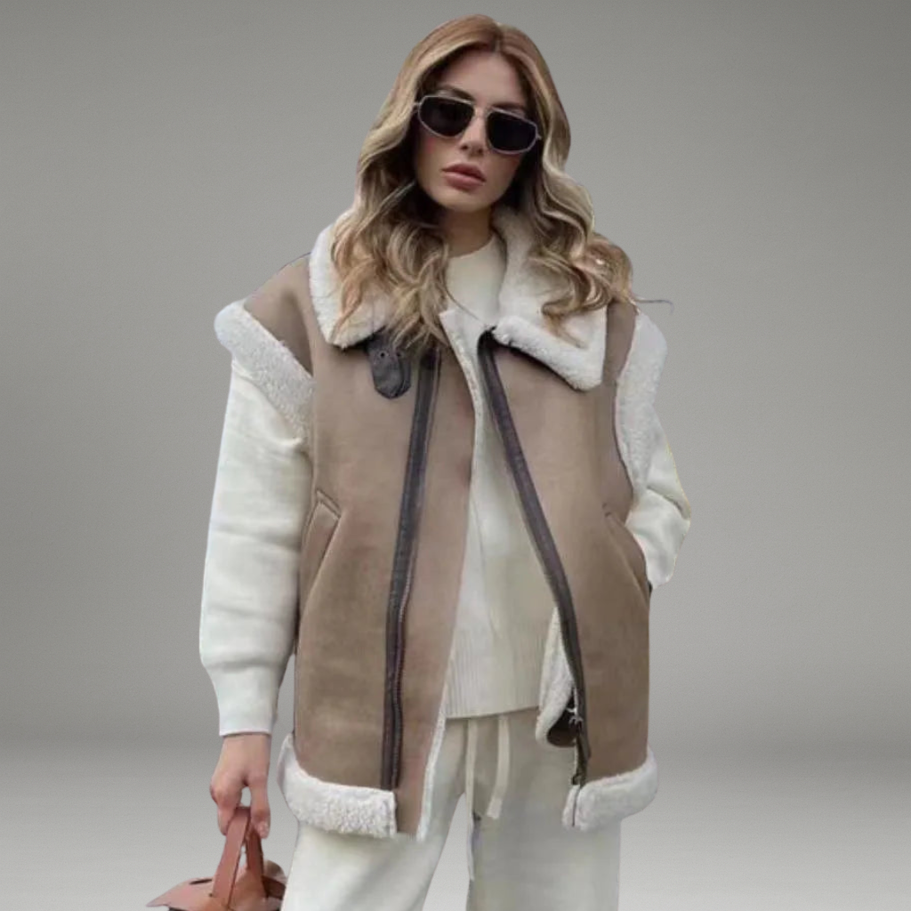 Women’s Zip Vest with High Collar and Side Pockets